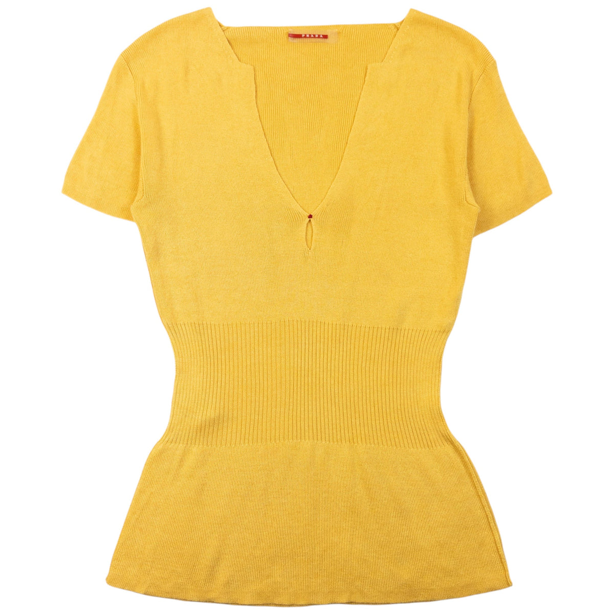 Vintage 2000s Prada Silk Cashmere Knit Top Womens Size M | Medium, Yellow