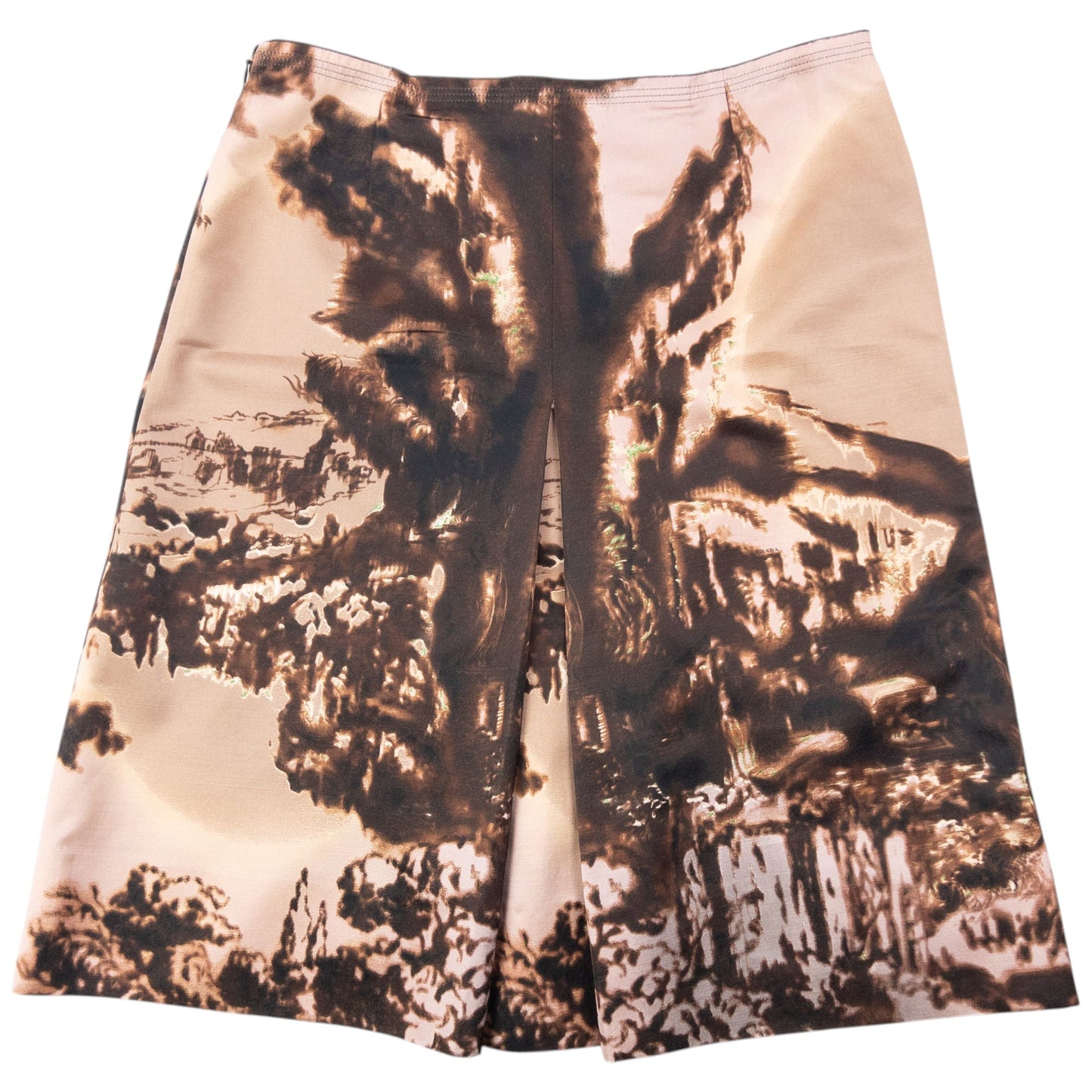 Vintage FW2004 Prada Ruched Pleat Landscape And Temple Skirt Womens Size W28 | W28, Multicoloured