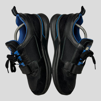 Prada 2018 Mechano Nero Voyage Rubber + Leather Logo Trainers - UK8.5/9 | UK 8.5, Black