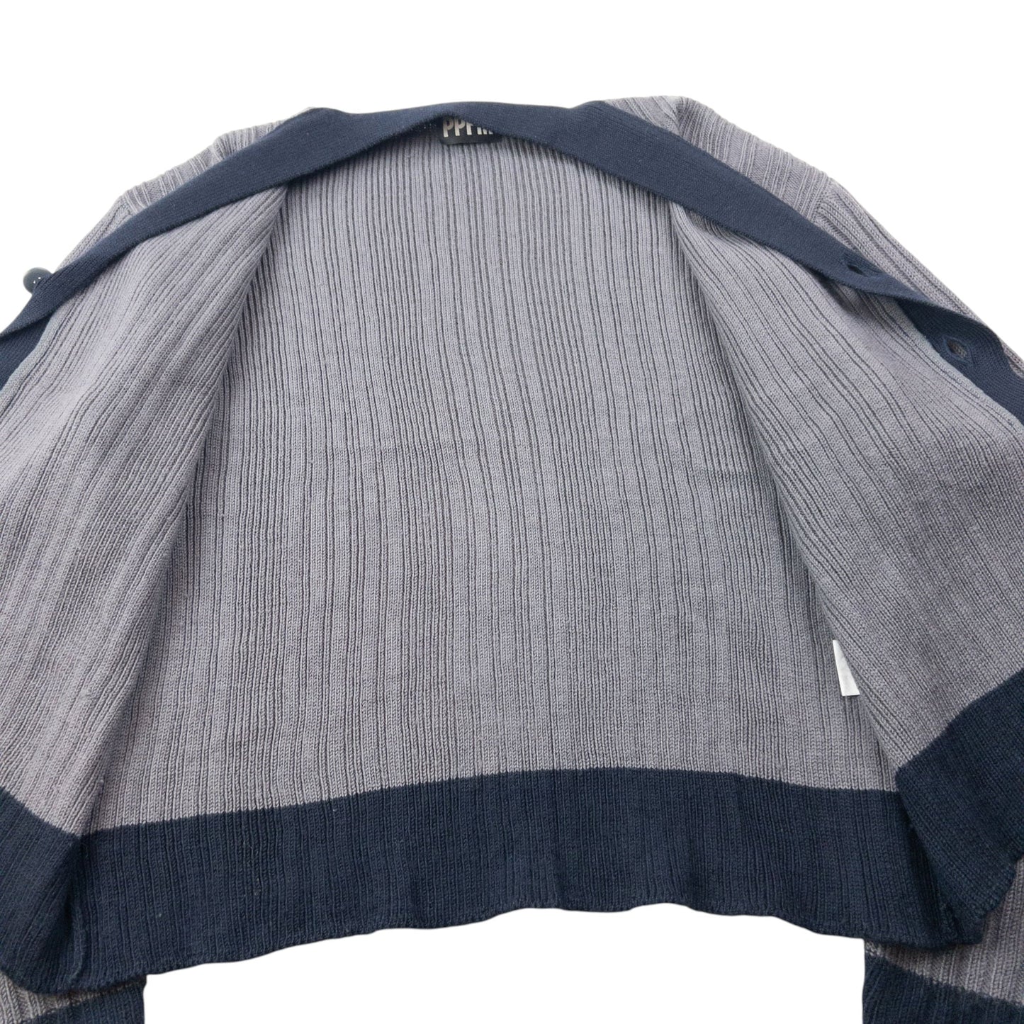 Vintage 2000s PPFM Ribbed Cardigan Size S | Small, Grey