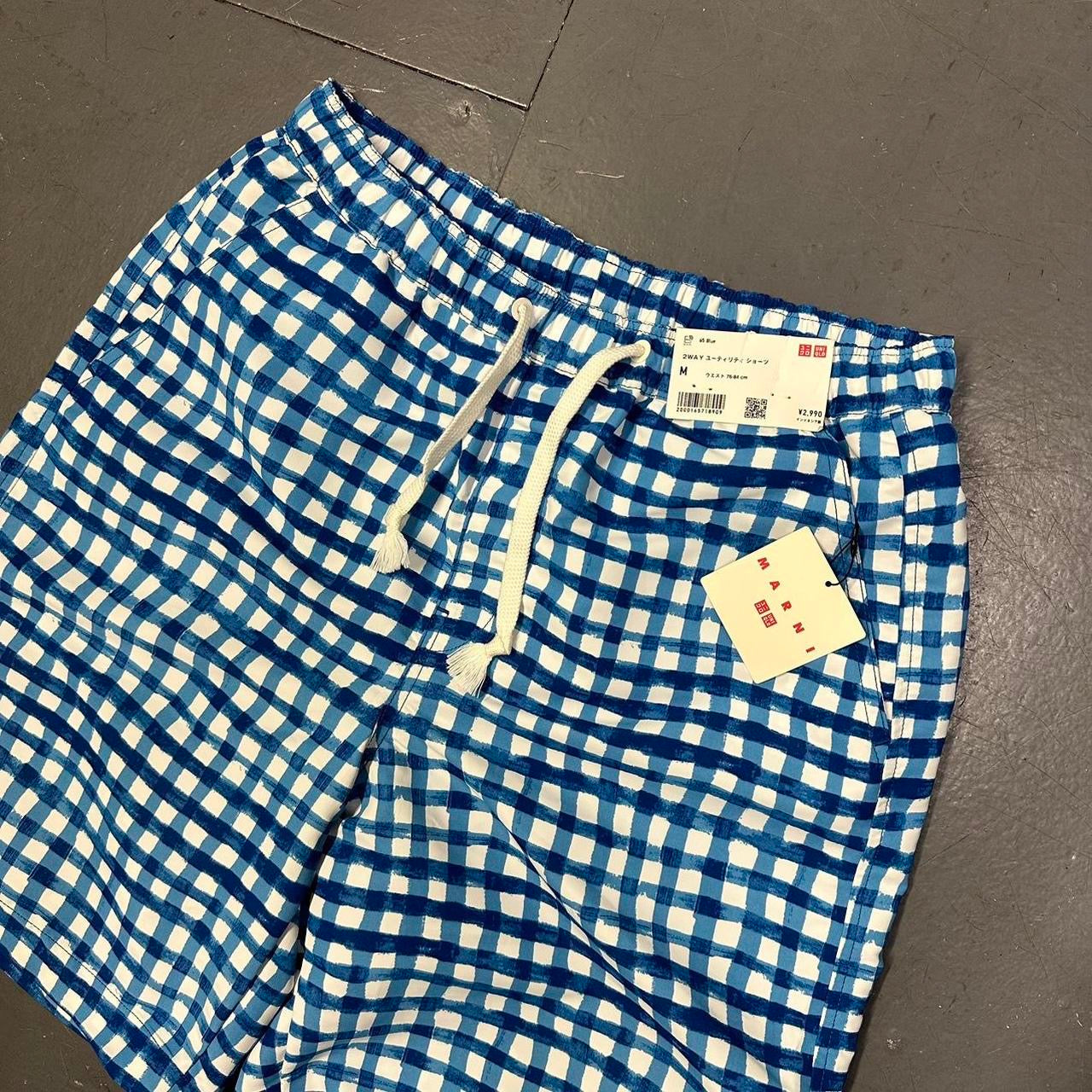 Uniqlo X Marni Check Shorts In Blue ( M )