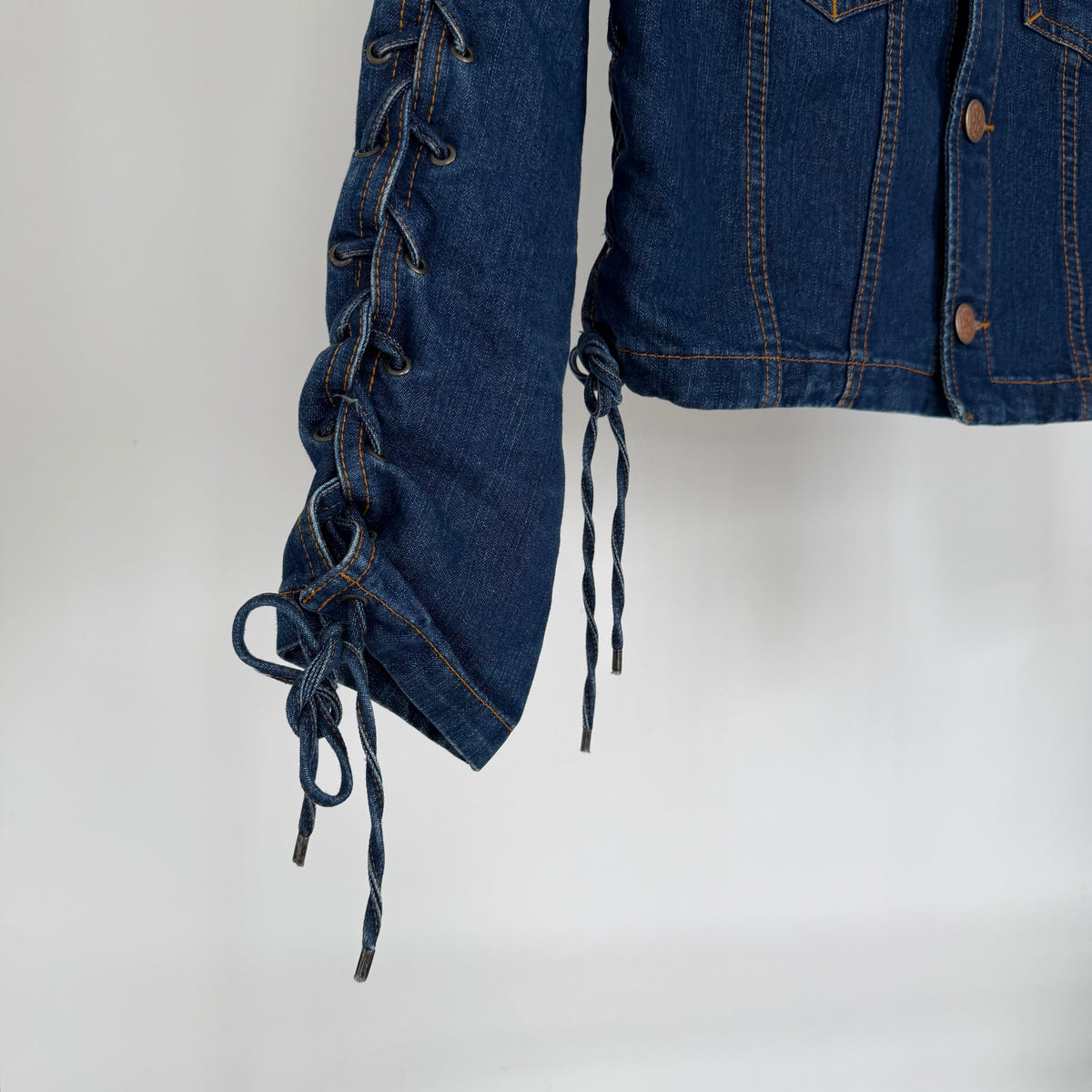 1990s jean paul gaultier corset denim jacket | O/S, Blue