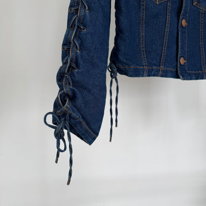 1990s jean paul gaultier corset denim jacket | O/S, Blue