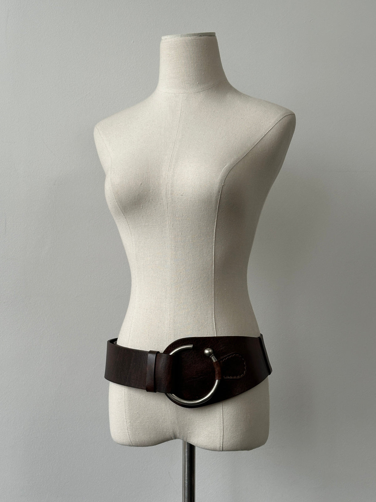Vintage 2000s Leather Chunky Belt - One size