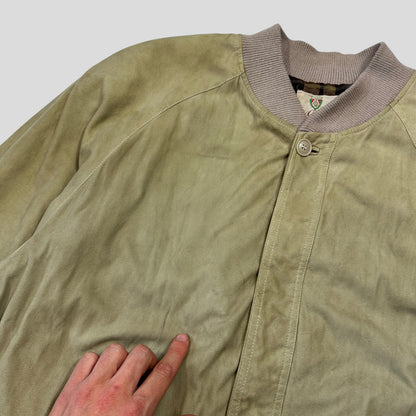 Gucci 1970’s Suede Leather Flannel Lined Flight Jacket - L | Default Title, Beige