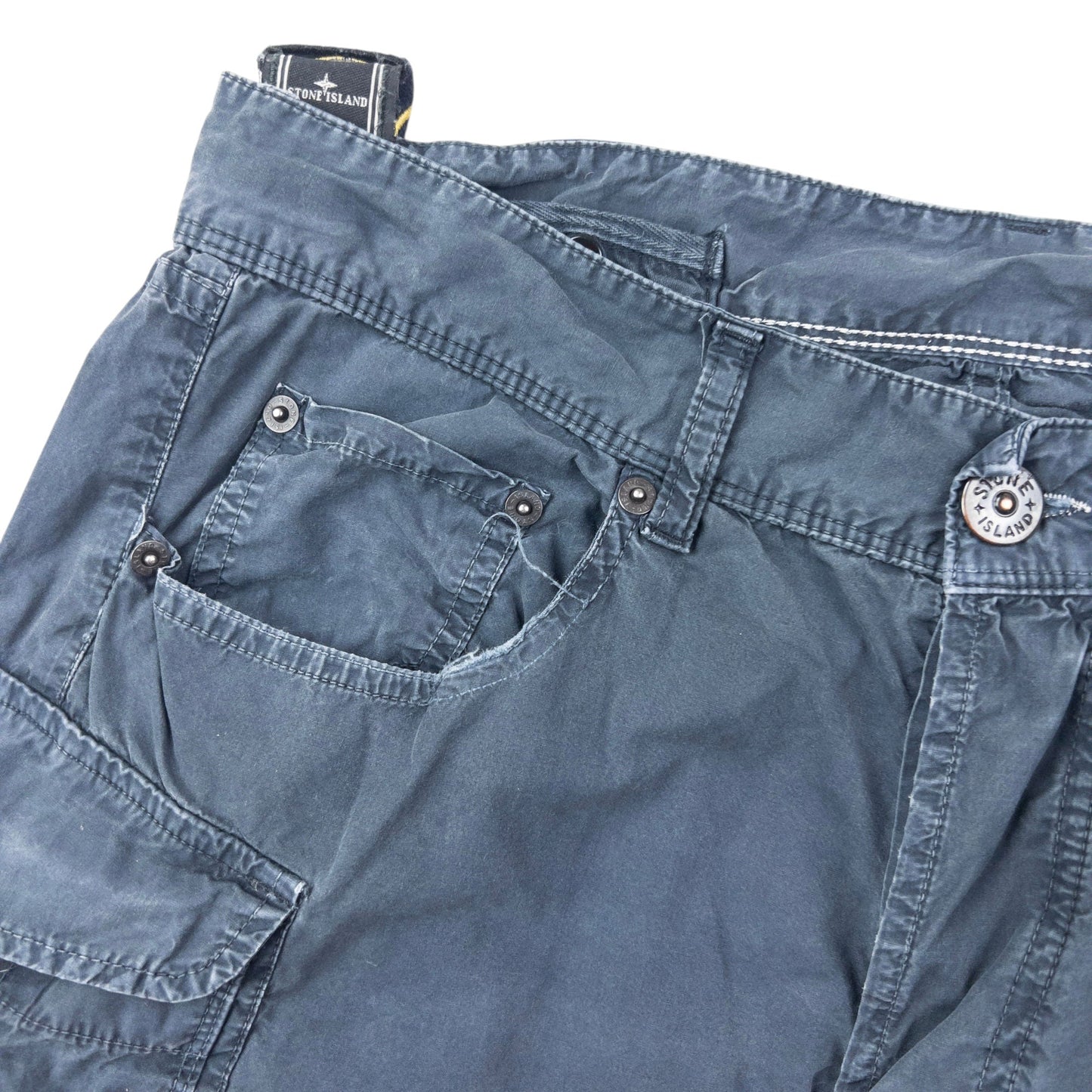 Vintage 2007 Stone Island Cargo Trousers Size W31 | W31, Grey Blue