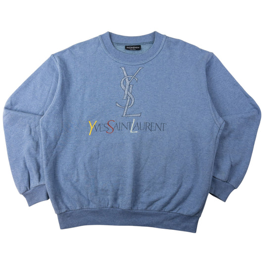 Vintage YSL Yves Saint Laurent Embroidered Sweatshirt Size S