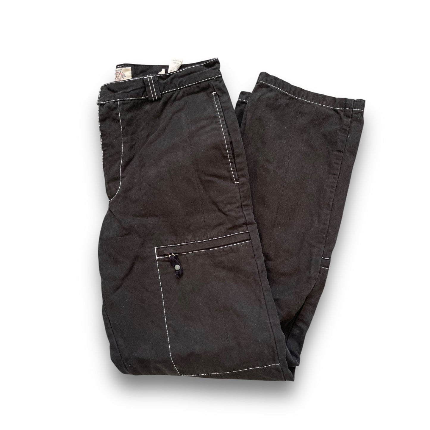 90's Armani Contrast Stitch Heavy Trousers (34) | Default Title, Black