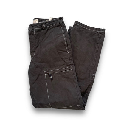 90's Armani Contrast Stitch Heavy Trousers (34) | Default Title, Black