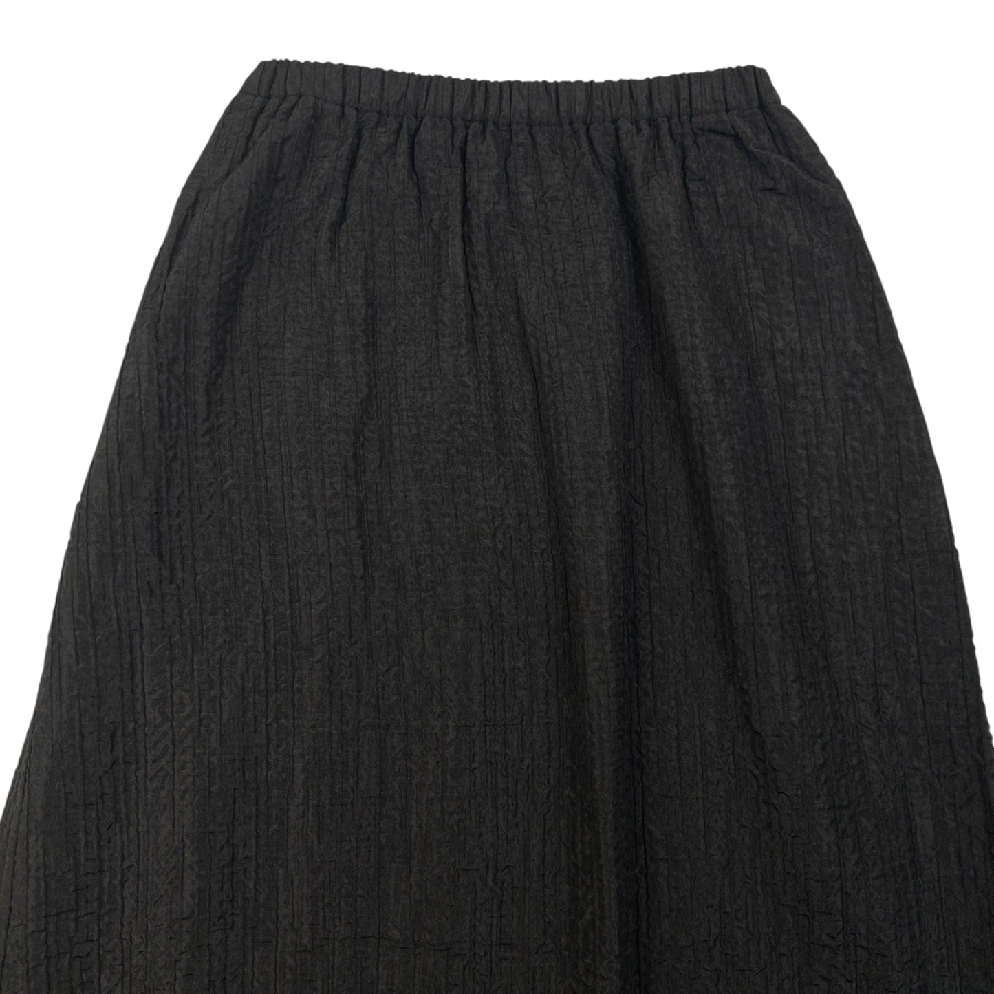 Vintage 90s Plantation By Issey Miyake Crinkle Skirt Womens One Size | O/S, Black