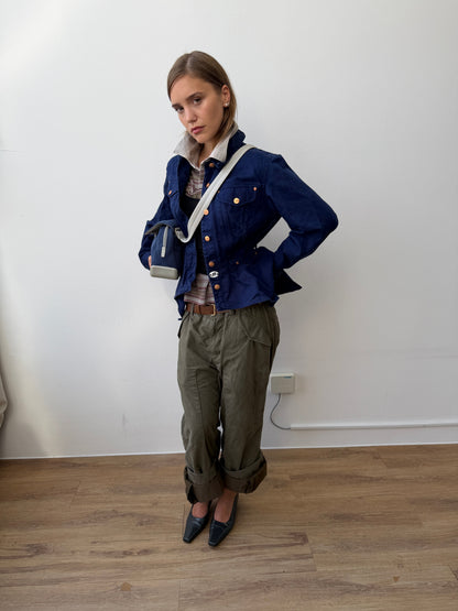Jean Paul Gaultier Junior 90s Asymmetrical Denim Jacket | 44, Navy
