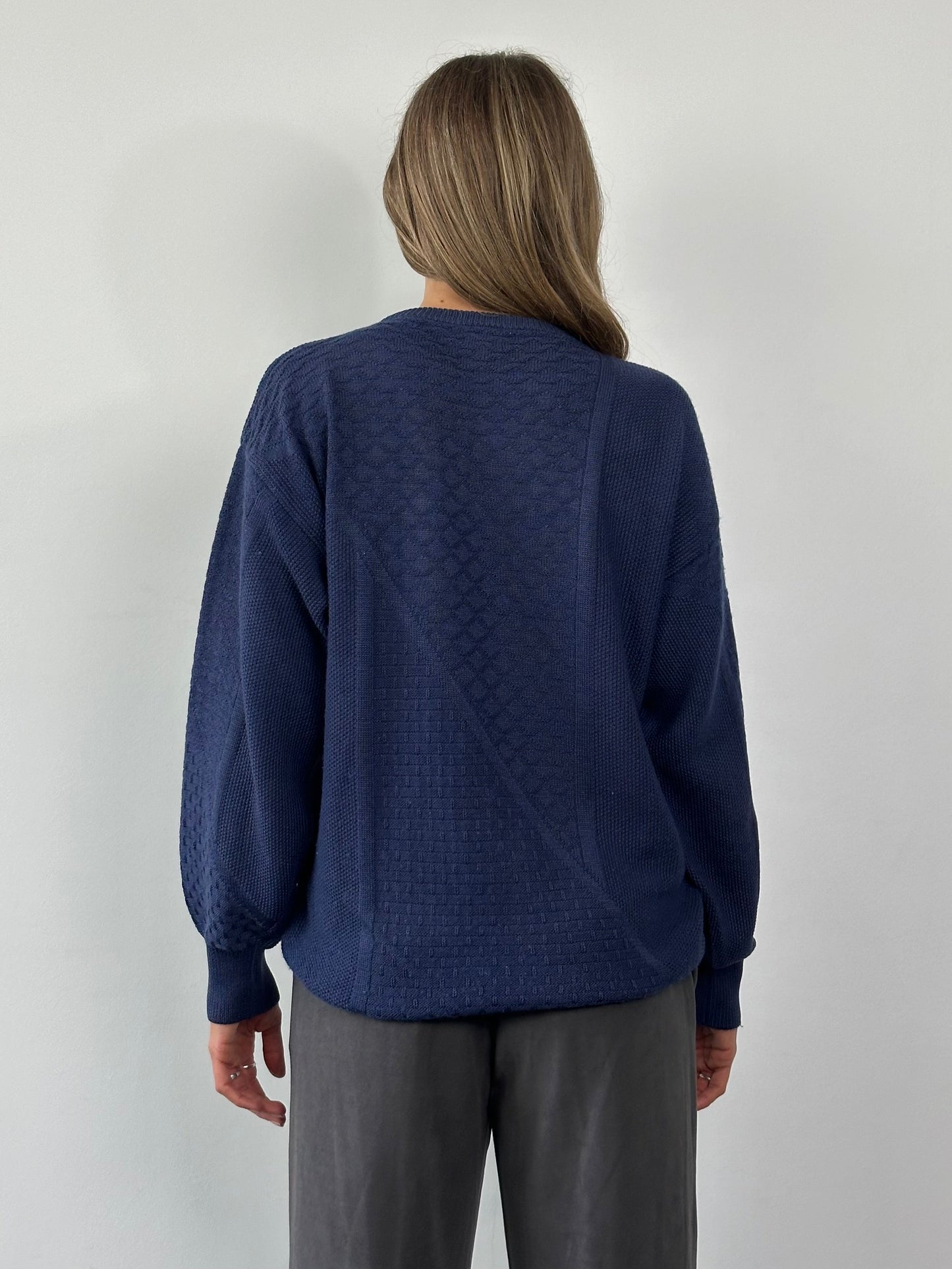 Valentino 1990s Cotton Cable Knit Logo Jumper - M/L