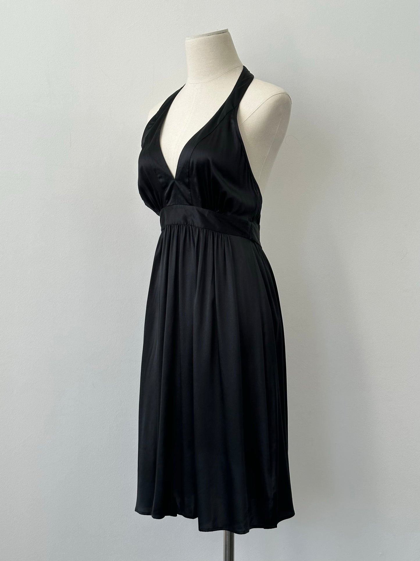DKNY 2000s Satin Halter Neck Midi Dress - S