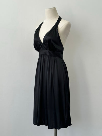 DKNY 2000s Satin Halter Neck Midi Dress - S