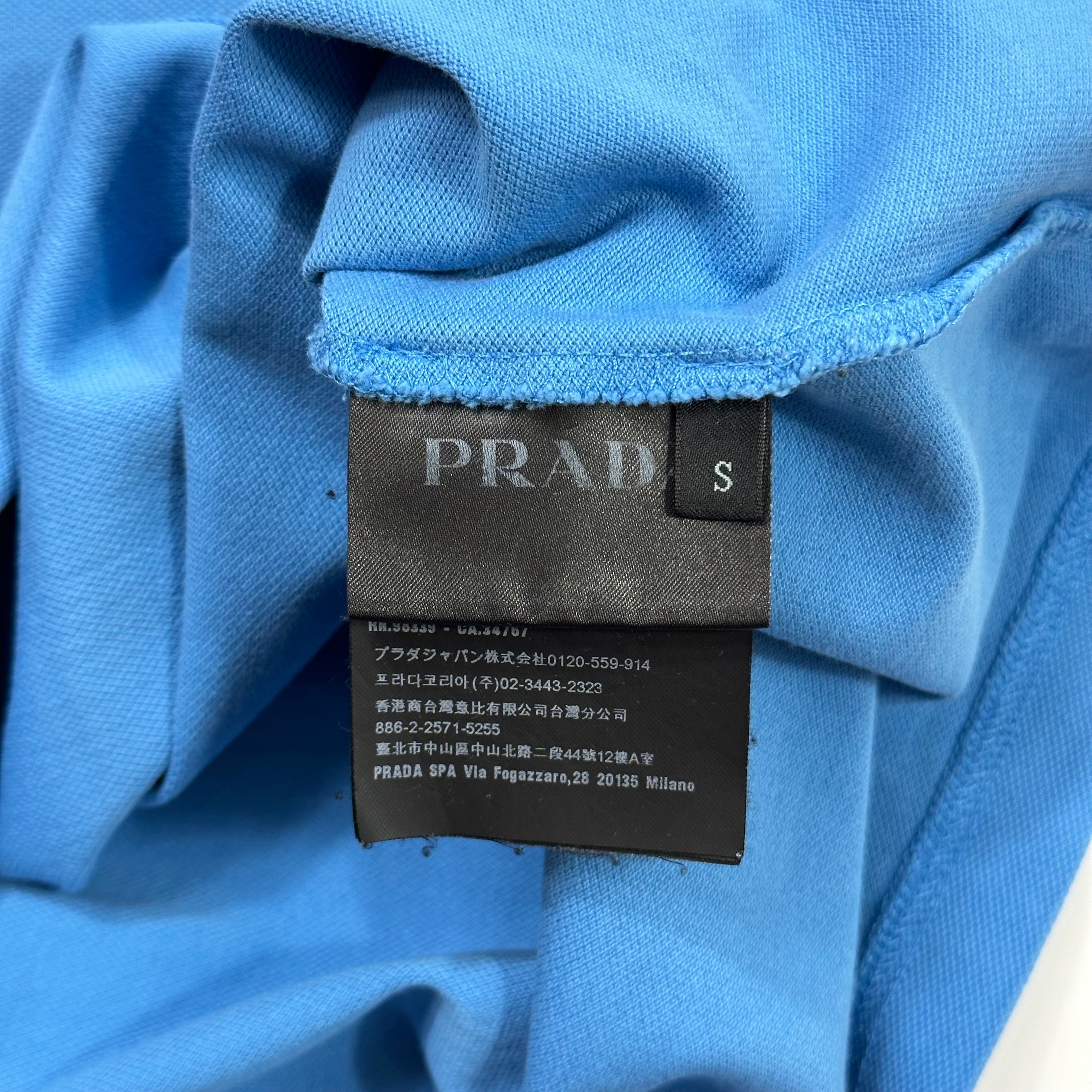 Prada 2018 Aqua Blue Polo Shirt S