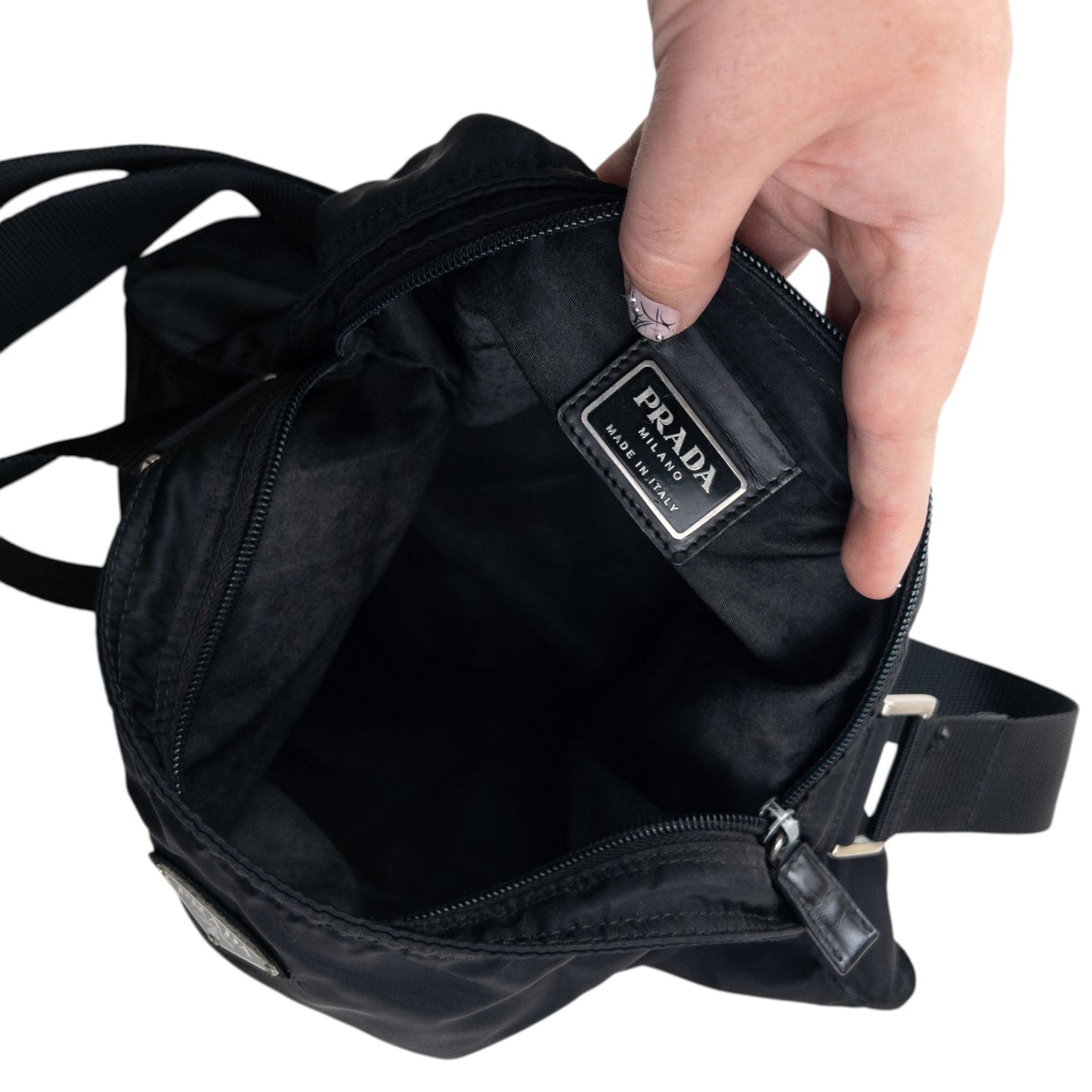 Vintage 2000s Prada Crossbody Bag | O/S, Black