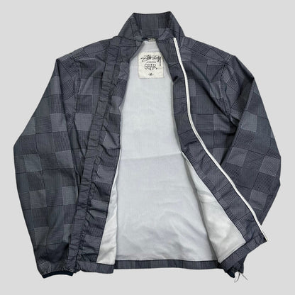 Stussy 00’s Patchwork Checker Nylon Track Jacket - M/L