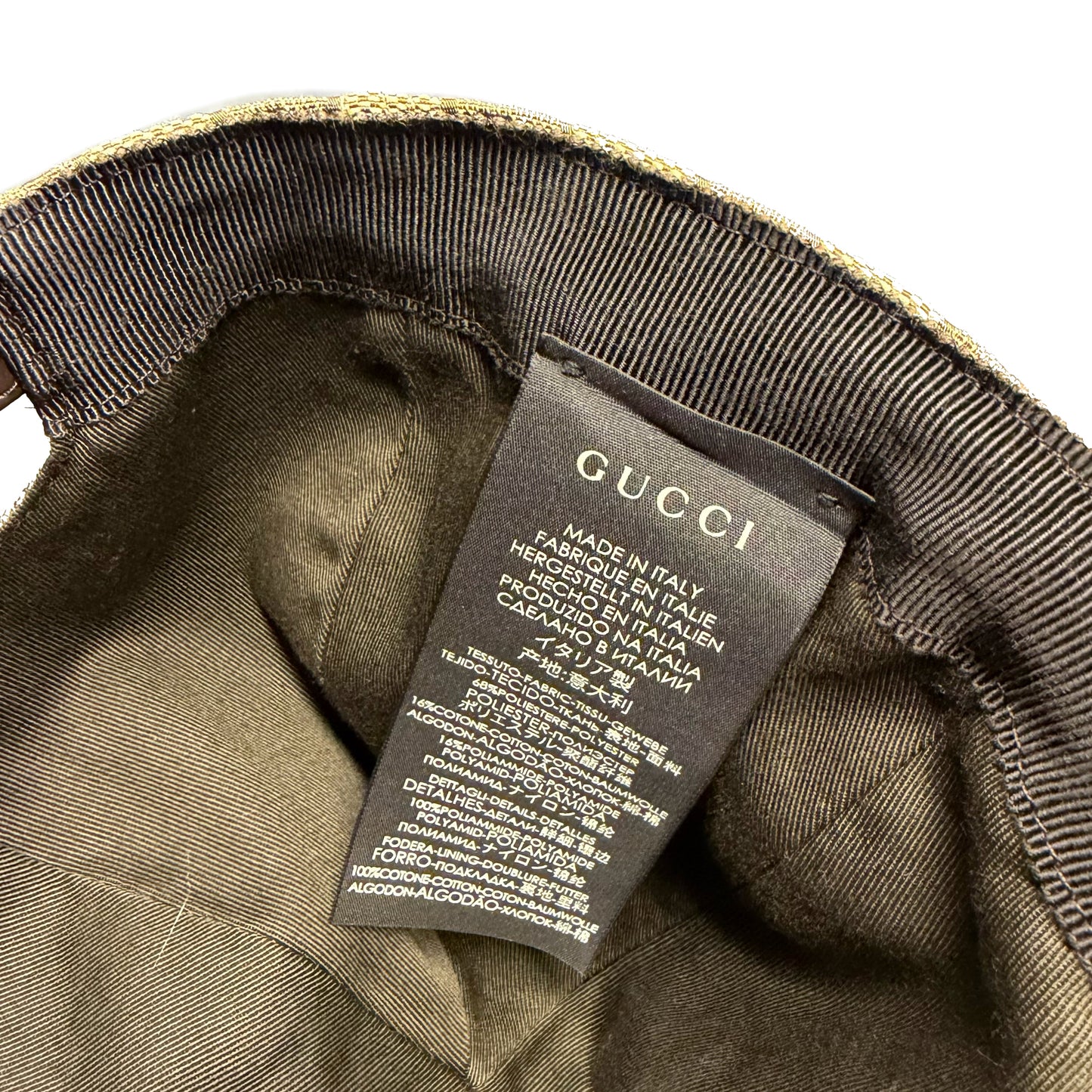 Gucci Monogram Cap In Tan (L)