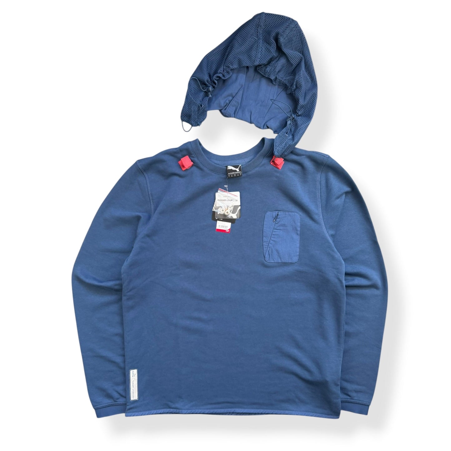 2000's Puma by Hussein Chalayan Detachable Hood Sweatshirt (L) | Large, Blue