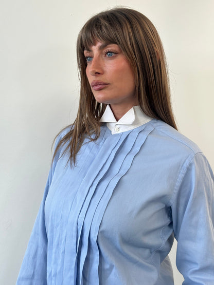 Christian Dior Monsieur 1980s Cotton Tuxedo Dress Shirt - M