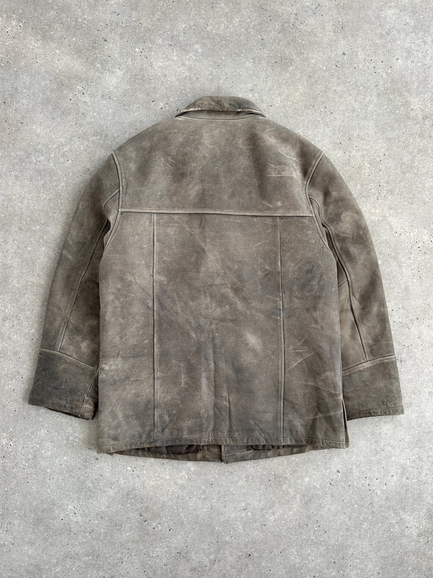 Italian Vintage 1990s Aged Leather Jacket - XL