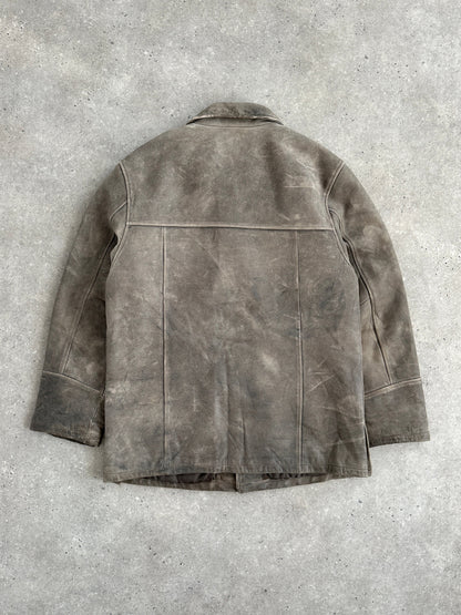 Italian Vintage 1990s Aged Leather Jacket - XL