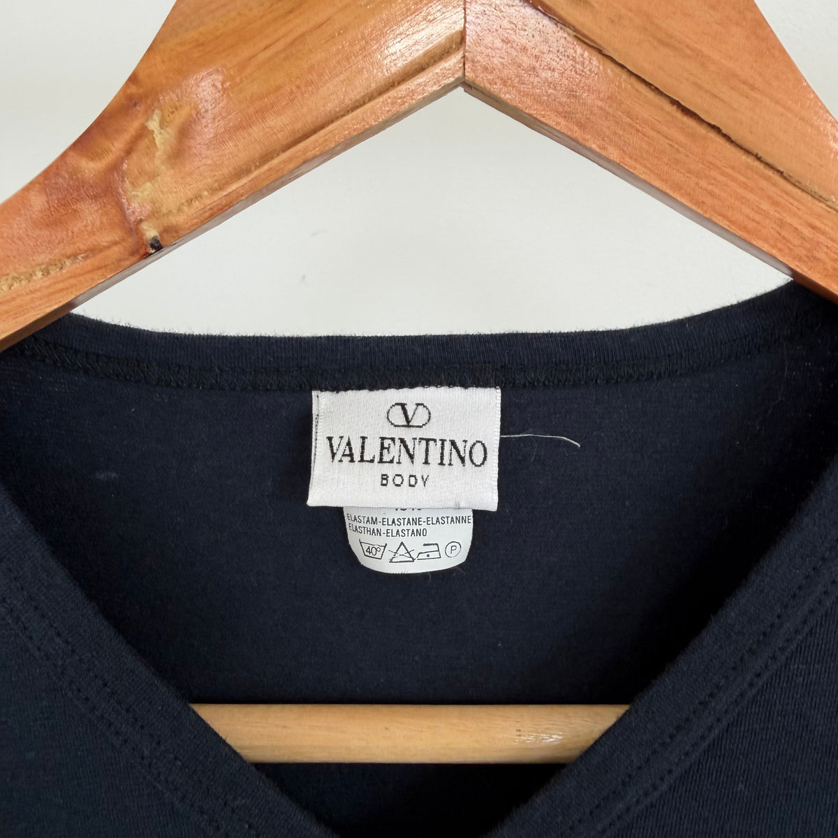 1990s valentino bodywear cotton/mesh tee | O/S, Red