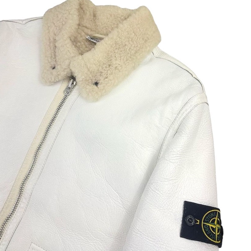 Stone Island Hand Painted Sheepskin Leather Jacket from 2006