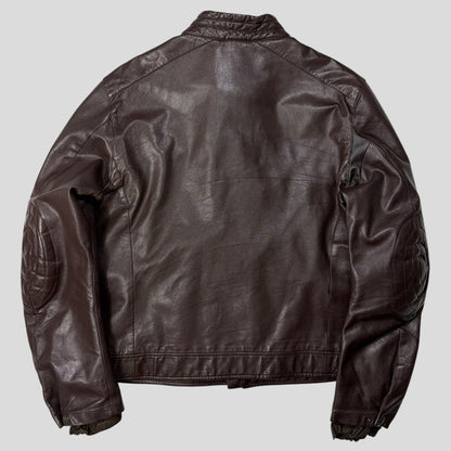 Prada SS00 Leather Articulated Elbow Detailed Moto Jacket - IT54 | Default Title, Brown