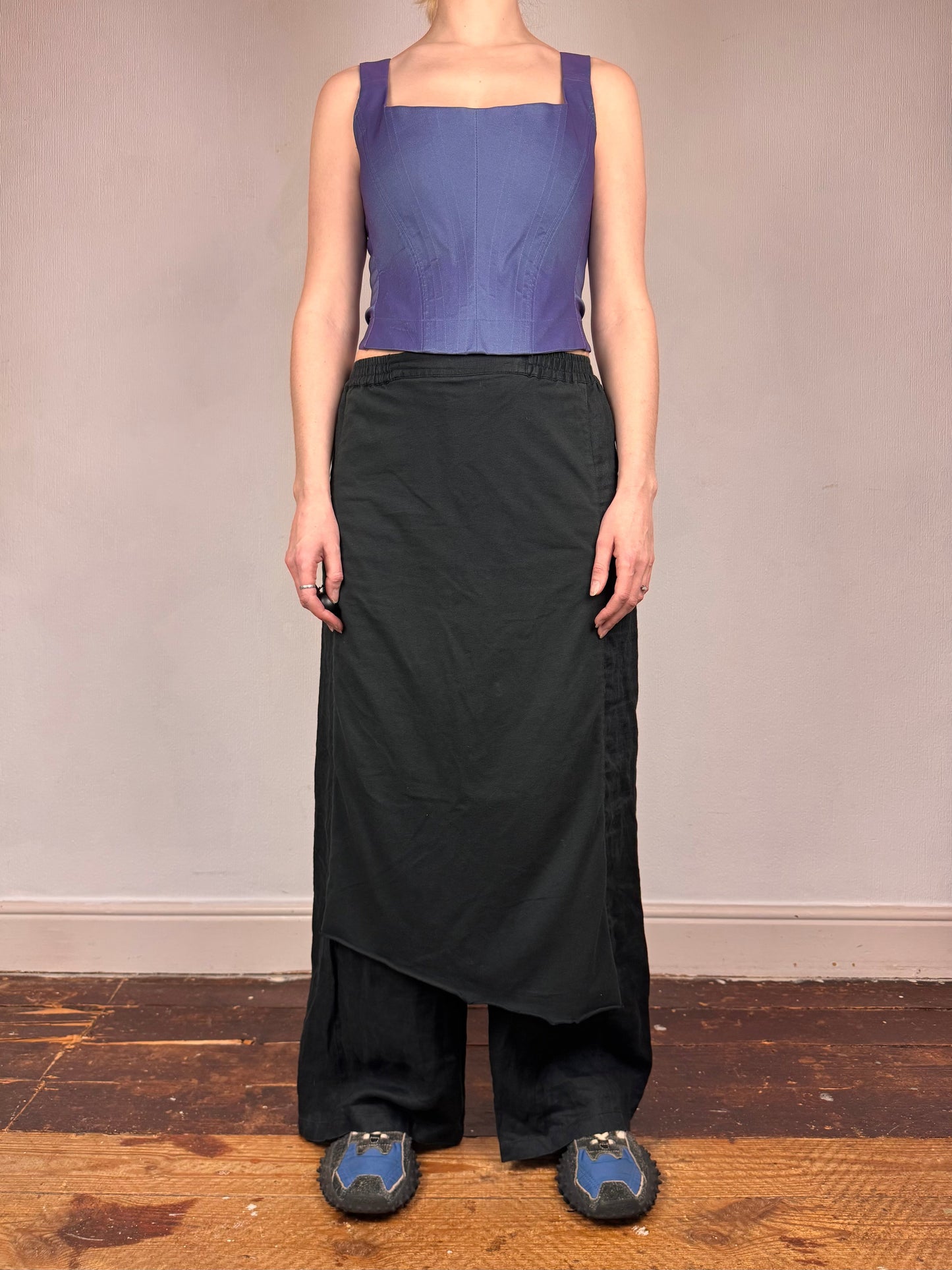 Hebbeding linen trouser skirt | Black, Black