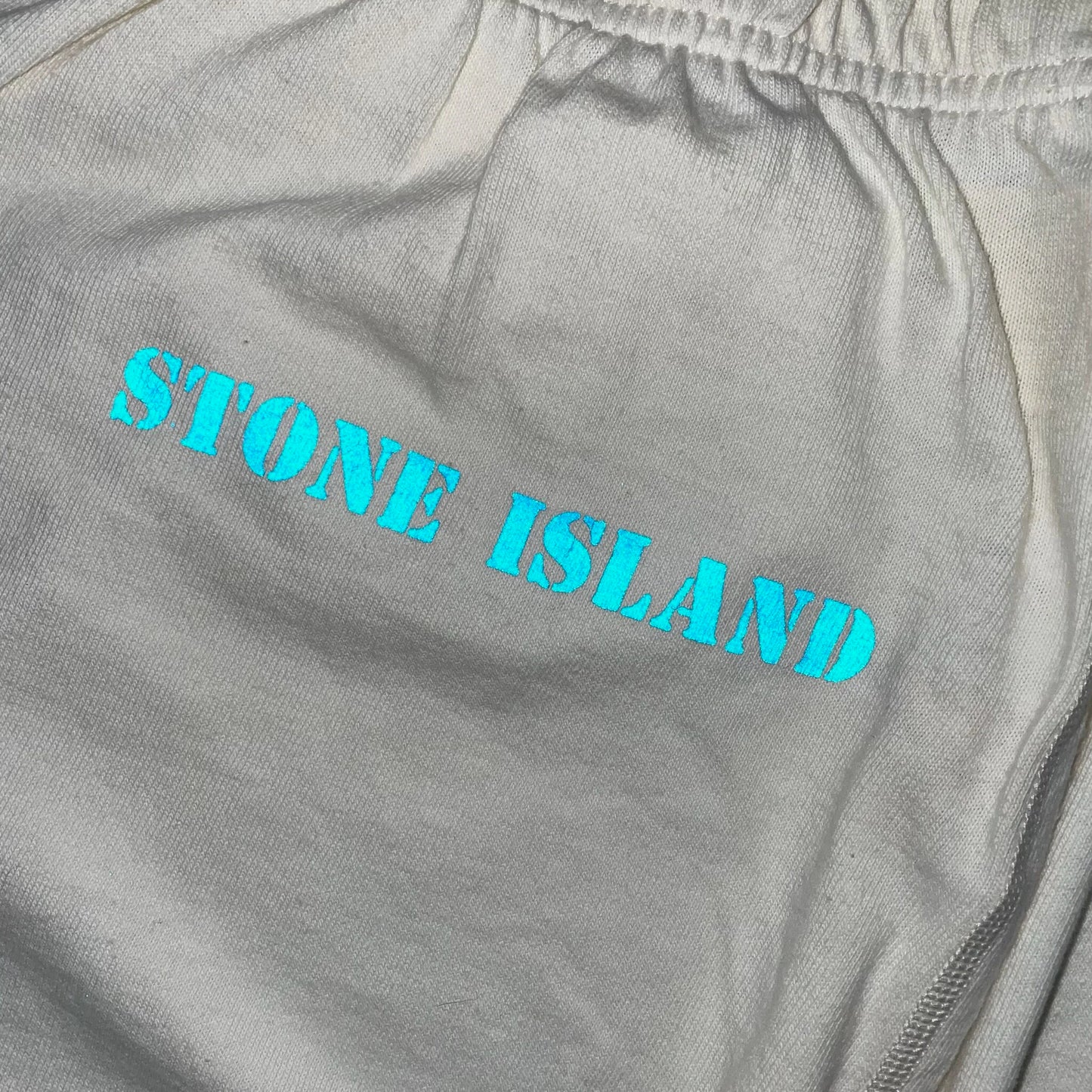 S/S 1989 White & Cobalt Blue Reflective Sweatpants