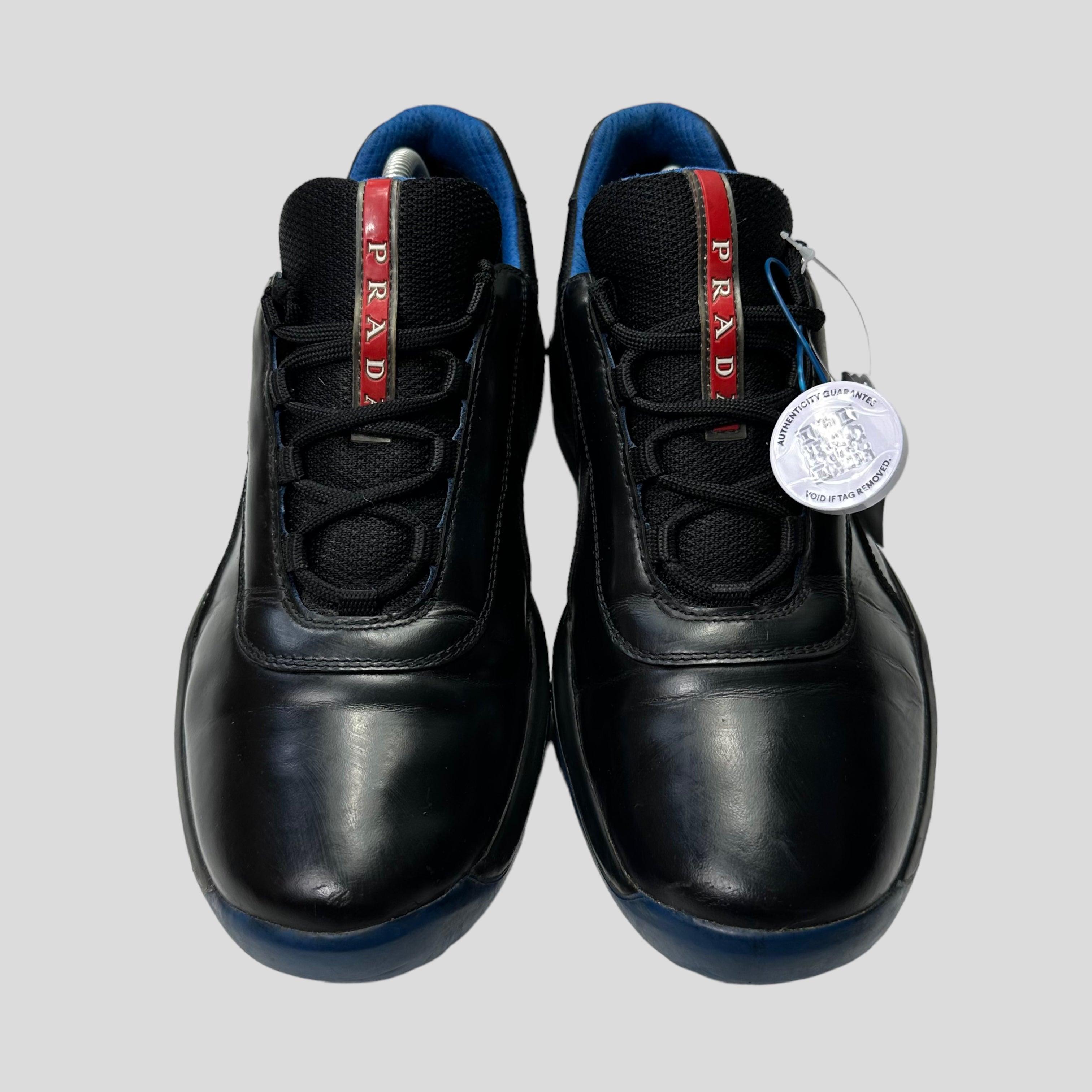 Prada Americas Cup Nero Black Cobalt Blue UK10 UK10.5