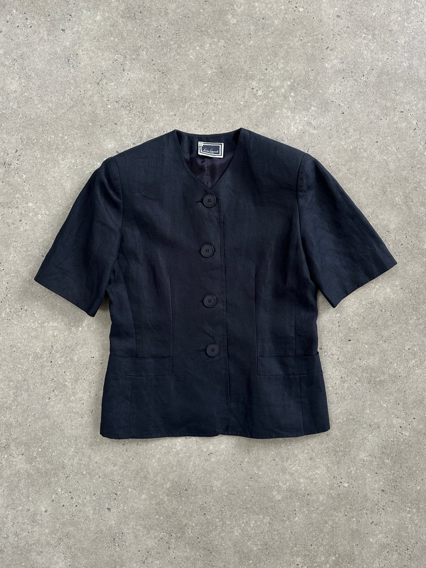 Luisa Spagnoli 1990s Pure Linen Short Sleeve Tailored Blazer - M