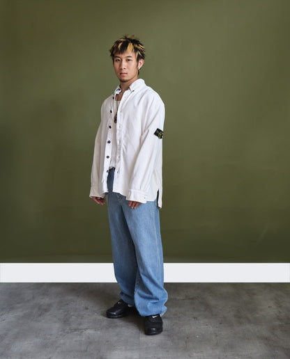 AW1996 Stone Island White Heavy Cotton Overshirt