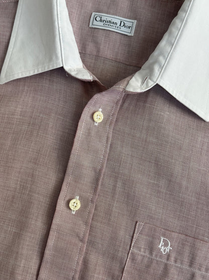 Christian Dior Chemises 1990s Contrast Collar Cotton Shirt - S