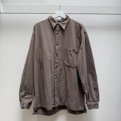 00’s Stone Island Logo Shirt (XL) | Extra Large, Brown
