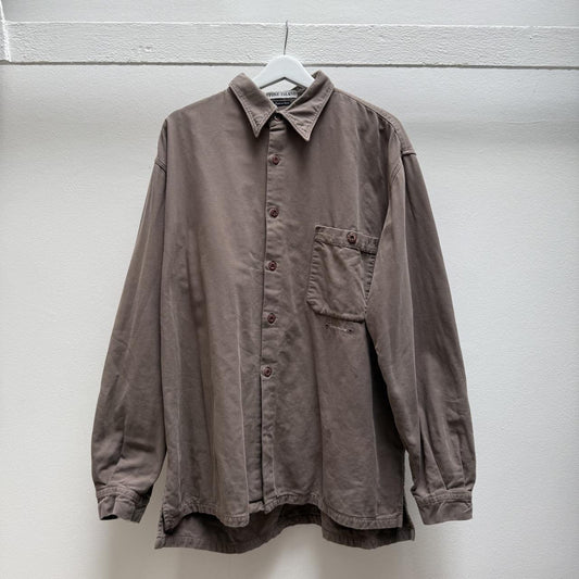 00’s Stone Island Logo Shirt (XL) | Extra Large, Brown