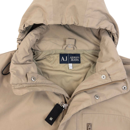Vintage 2000s Armani Jeans Zip Up Rain Jacket Size XXL | XXL, Beige
