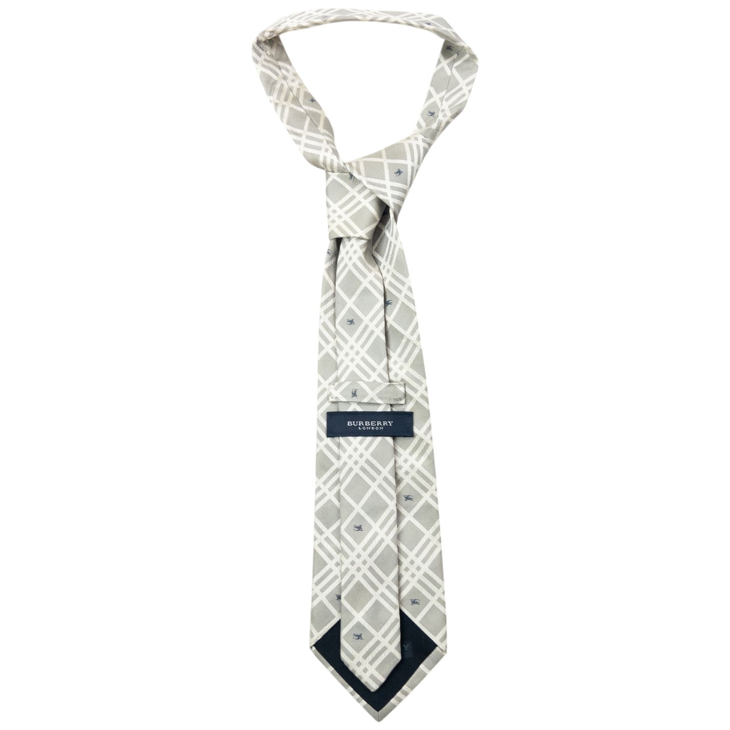 Vintage 2000s Burberry Nova Check Monogram Silk Tie | O/S, Grey