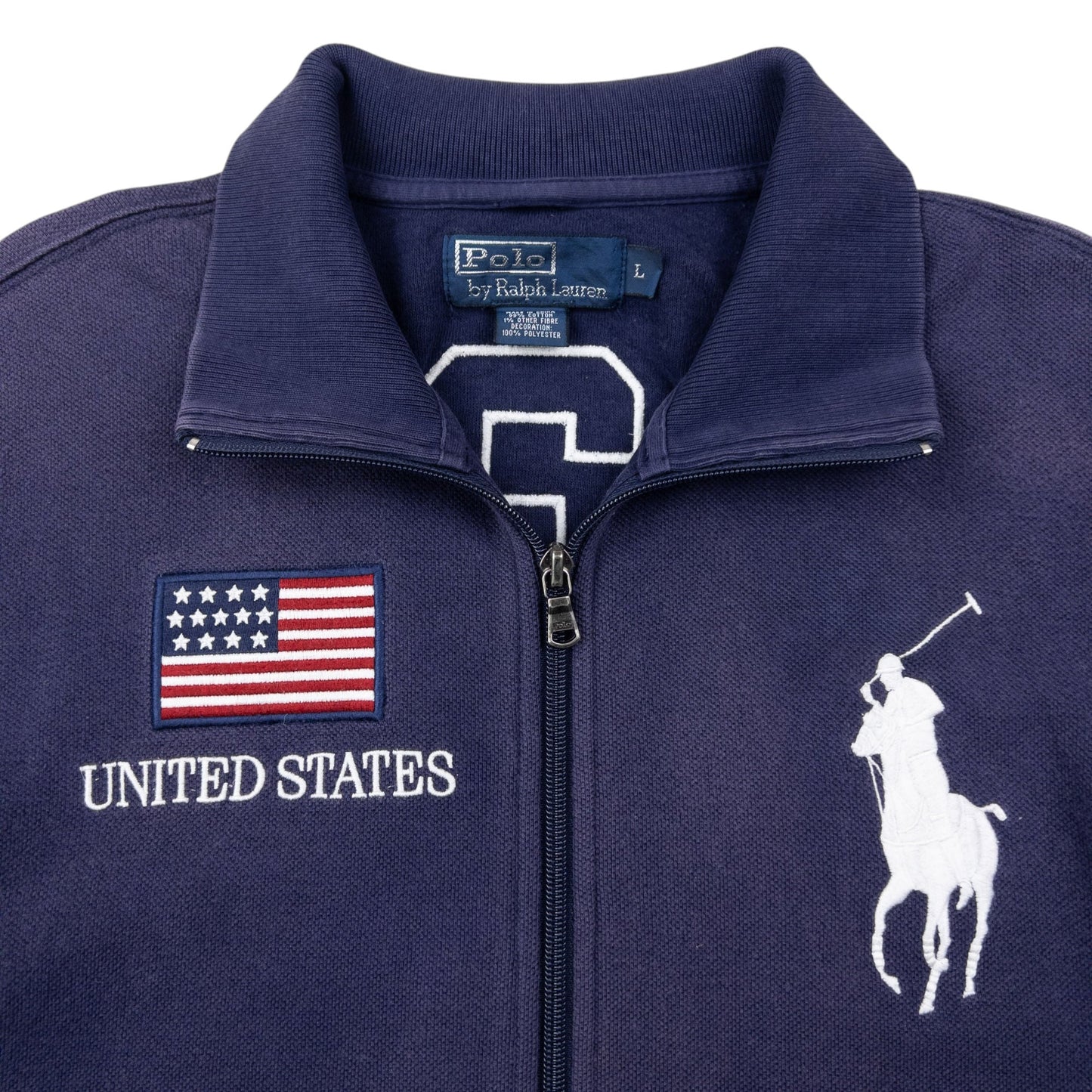Vintage Polo Ralph Lauren USA Zip Up Sweatshirt Size M