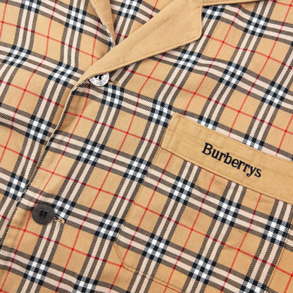 Vintage 90s Burberry Nova Check Long Sleeve Button Up Shirt Size M | Medium, Beige
