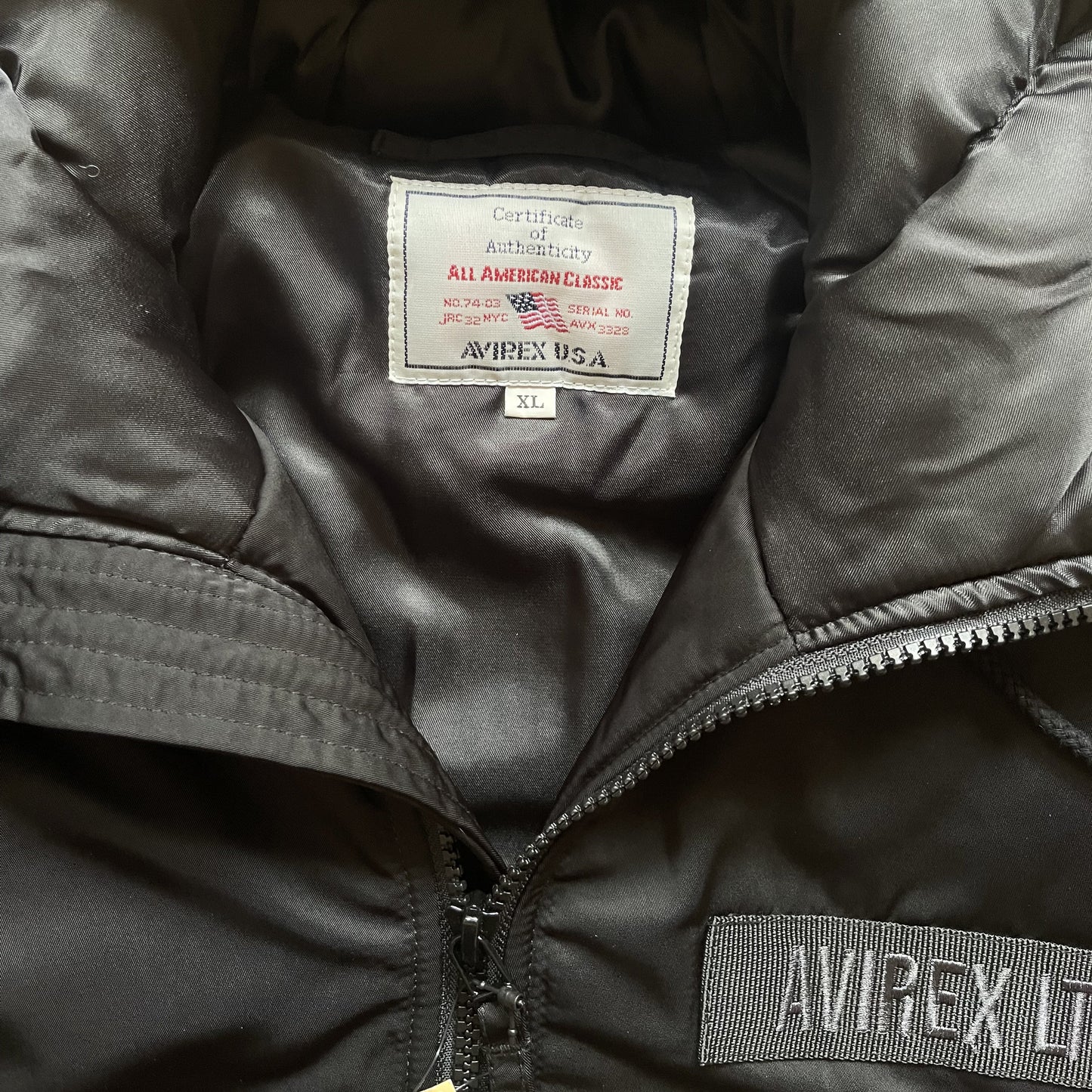 Avirex Padded Bomber Jacket With Hood - L