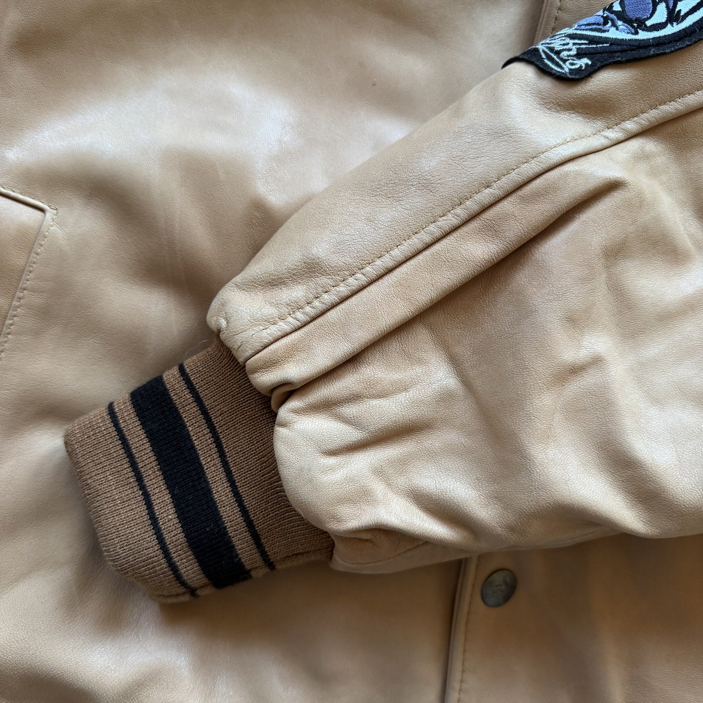 Avirex 'Rides & Rims' Leather Varsity Jacket - L