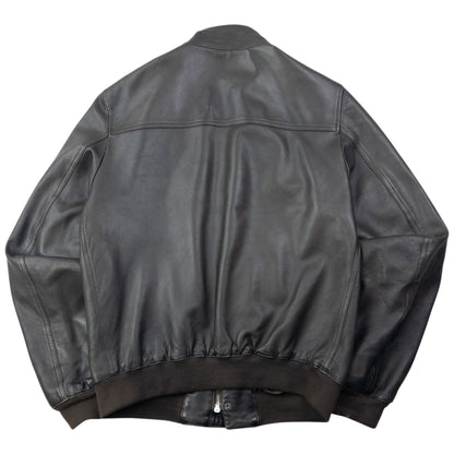 Vintage 2000s Versace Jeans Couture Leather Cargo Jacket Size M | Medium, Black