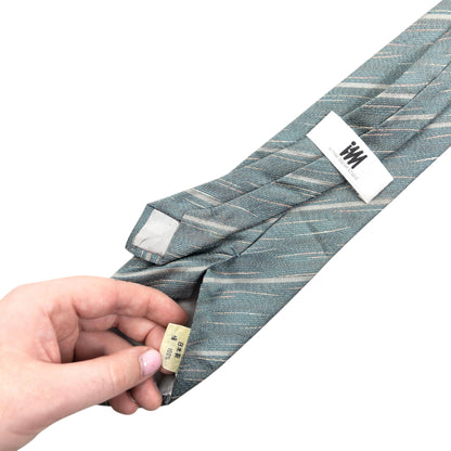 Vintage 90s Issey Miyake Pattern Silk Tie | O/S, Blue