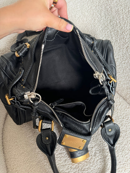 2007 Chloe Paddington Black Leather Handbag | O/S, Black
