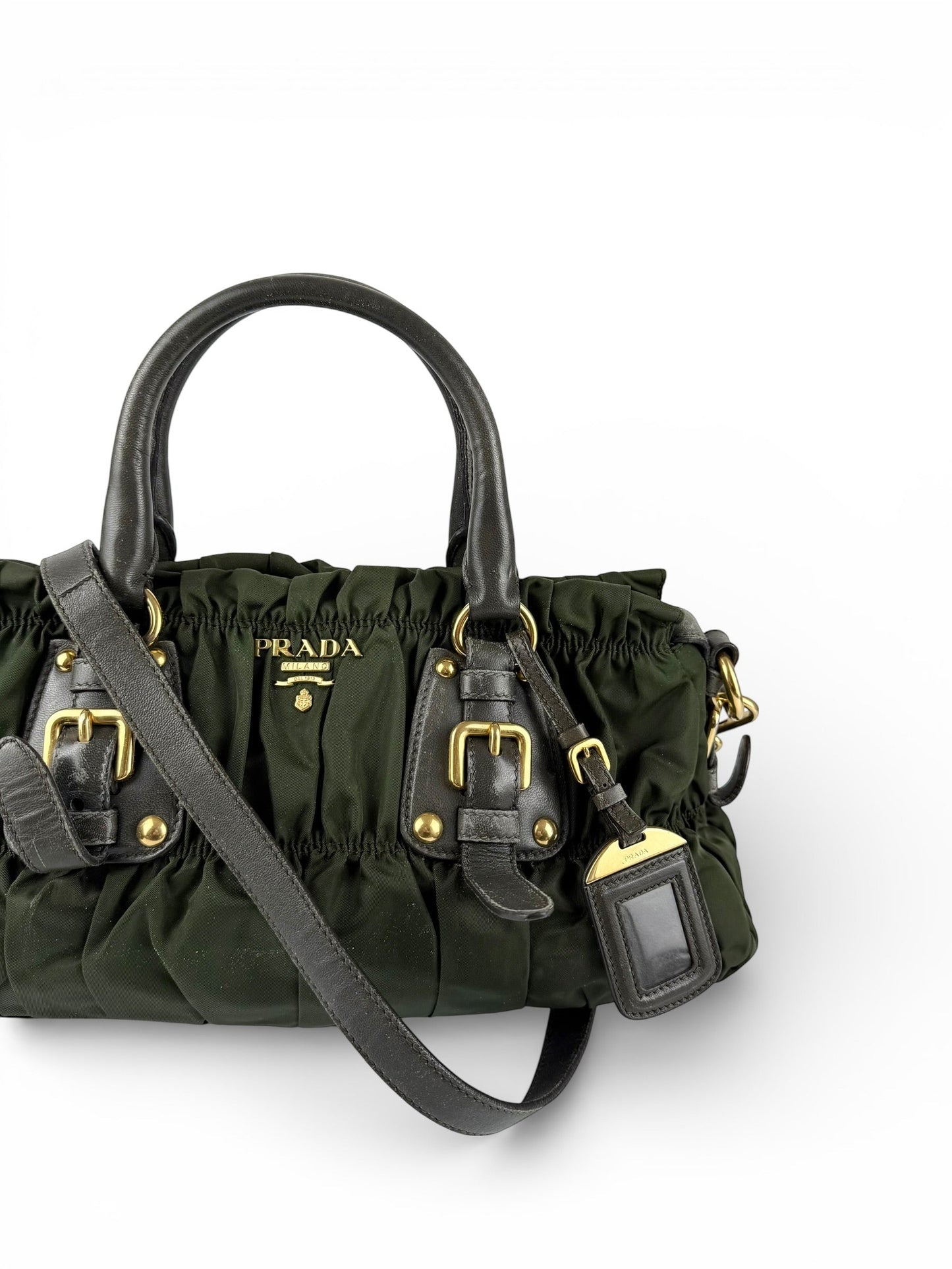2010s Prada Nylon Tessuto Gaufre 2Way Handbag | O/S, Gold