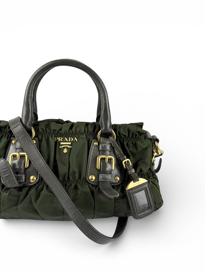 2010s Prada Nylon Tessuto Gaufre 2Way Handbag | O/S, Gold
