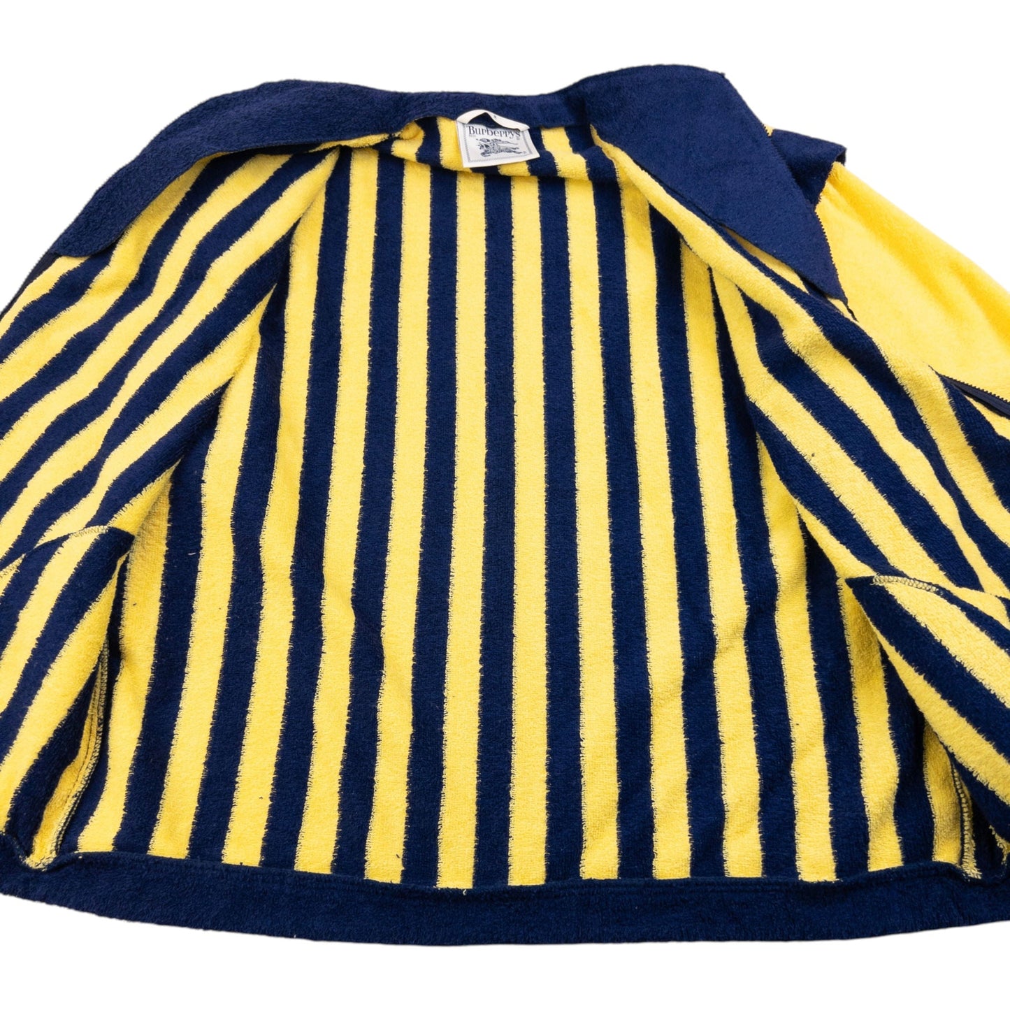 Vintage 90s Burberry Striped Terry Cloth Zip Up Jacket Size L | Large, Multicoloured
