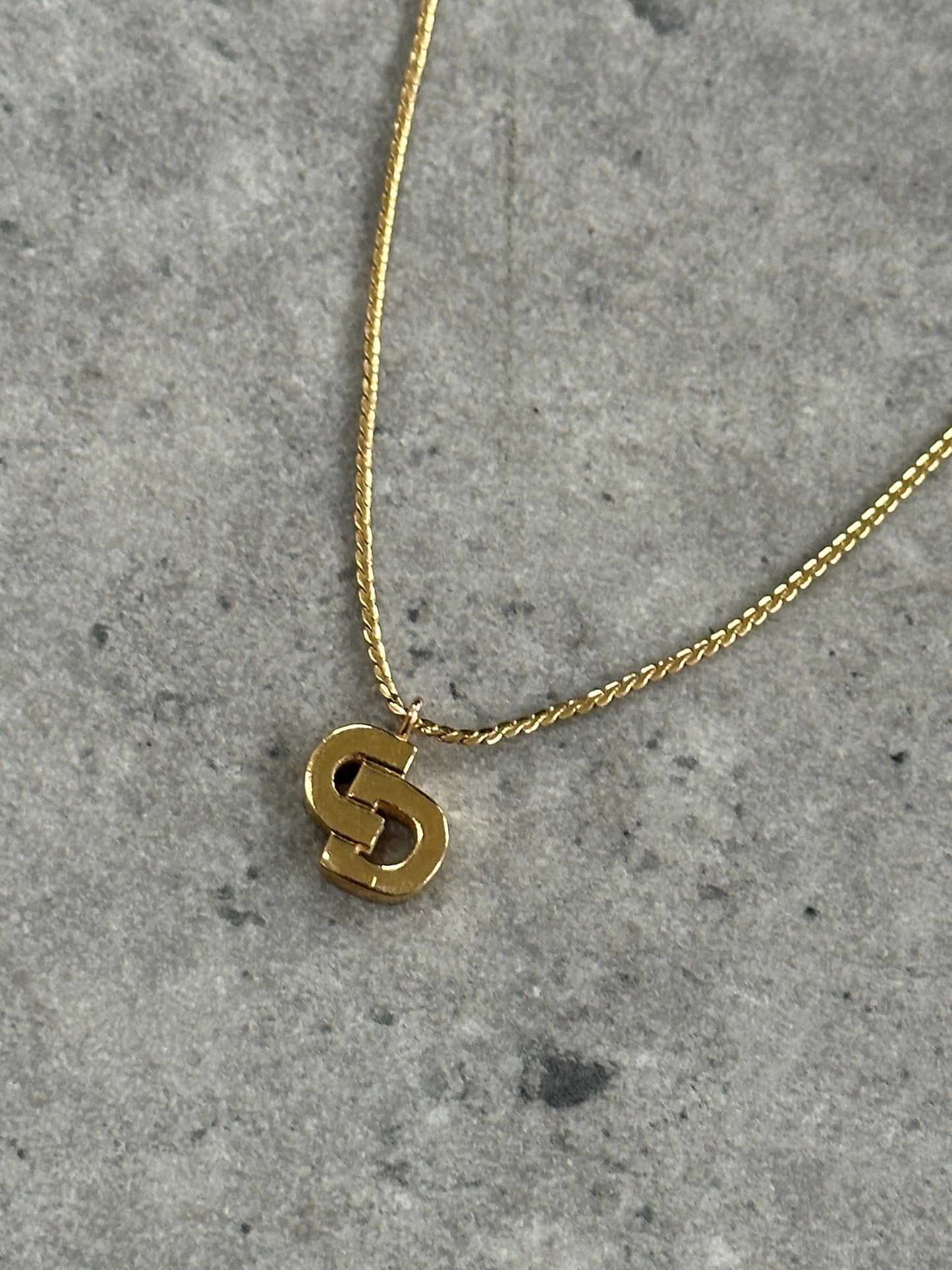 Christian Dior 16” Gold Plated Logo Pendant Necklace